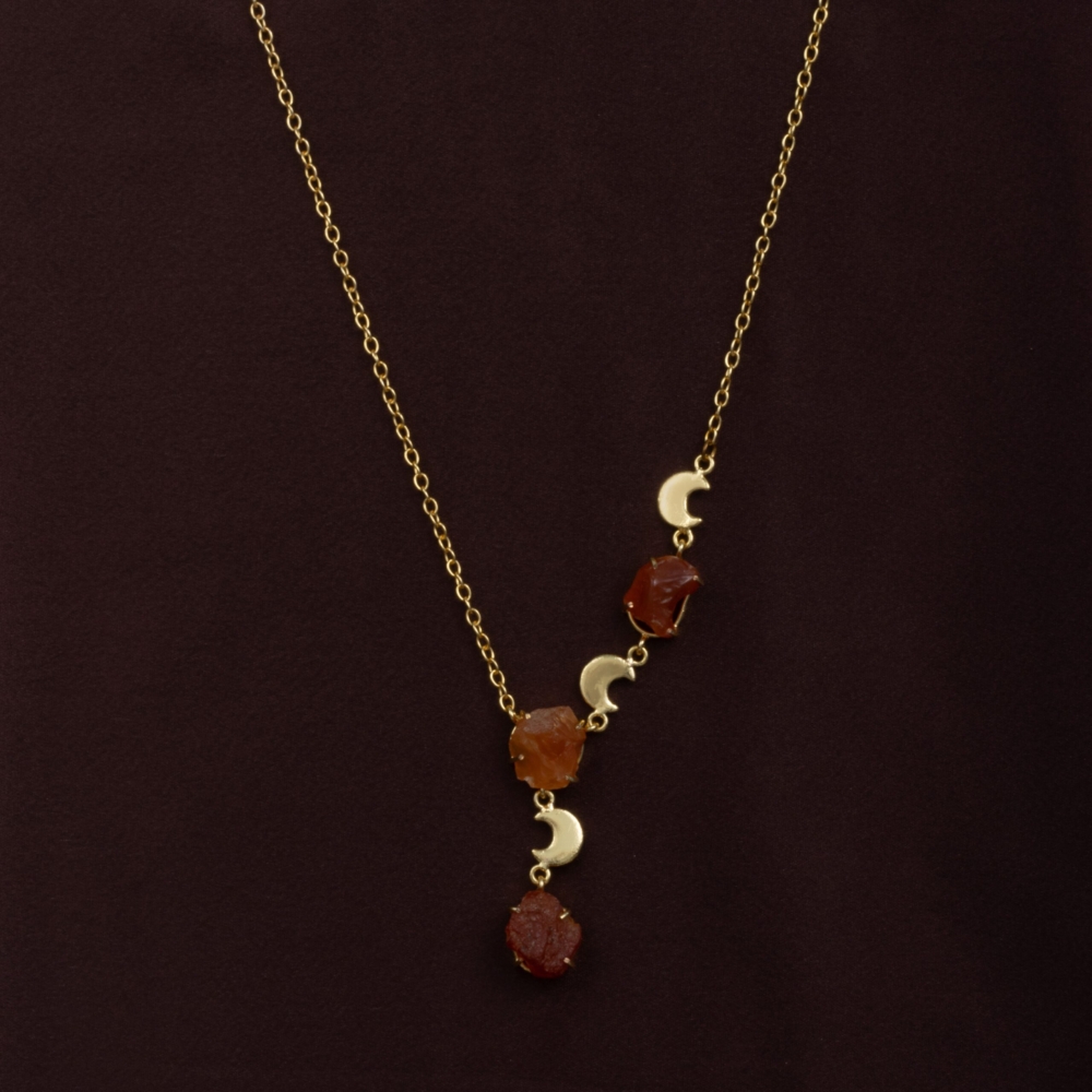 Moon x Carving stone chain