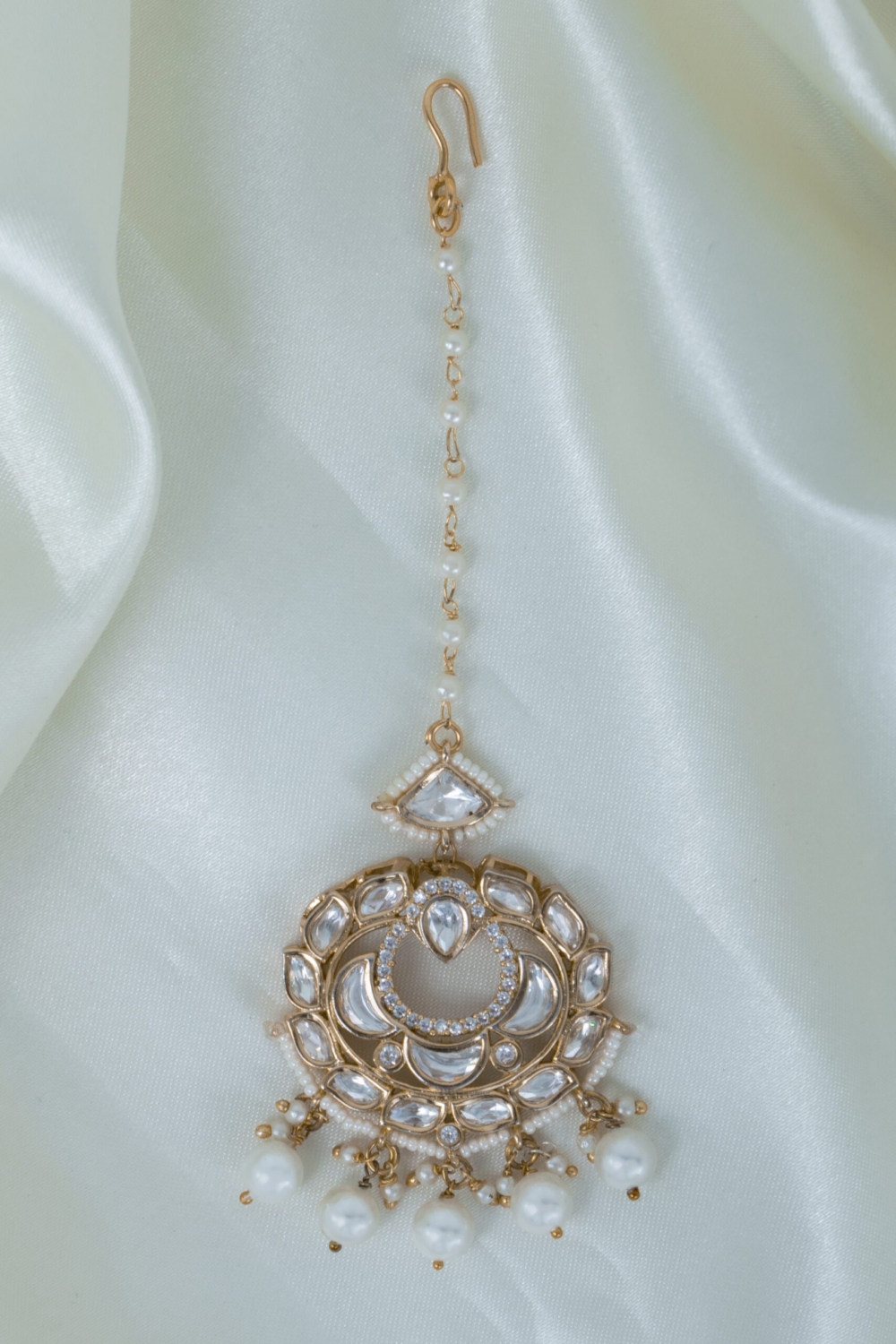 Premium uncut polki kundan tikka
