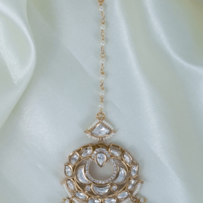 Premium uncut polki kundan tikka