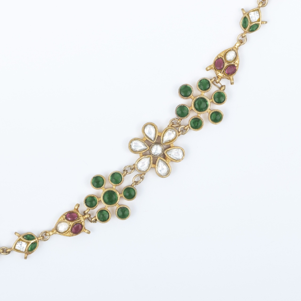 Multicolour jadau kundan mathapatti - Image 2