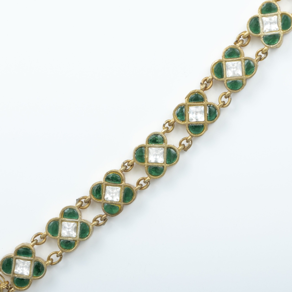 Emerald jadau kundan mathapatti - Image 2