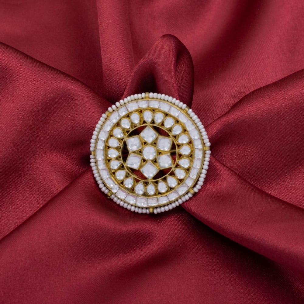Pachi kundan big statement fingerring