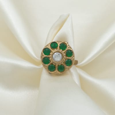 Imperial green jadau ring