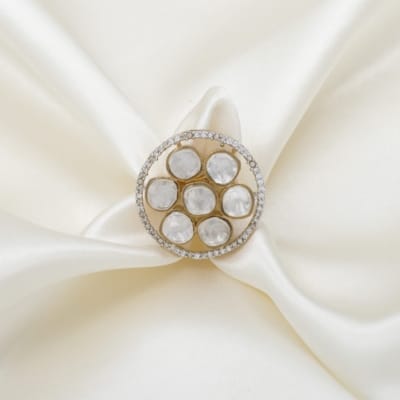 Moissanite adjustable finger ring