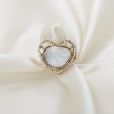Heart moissanite ring