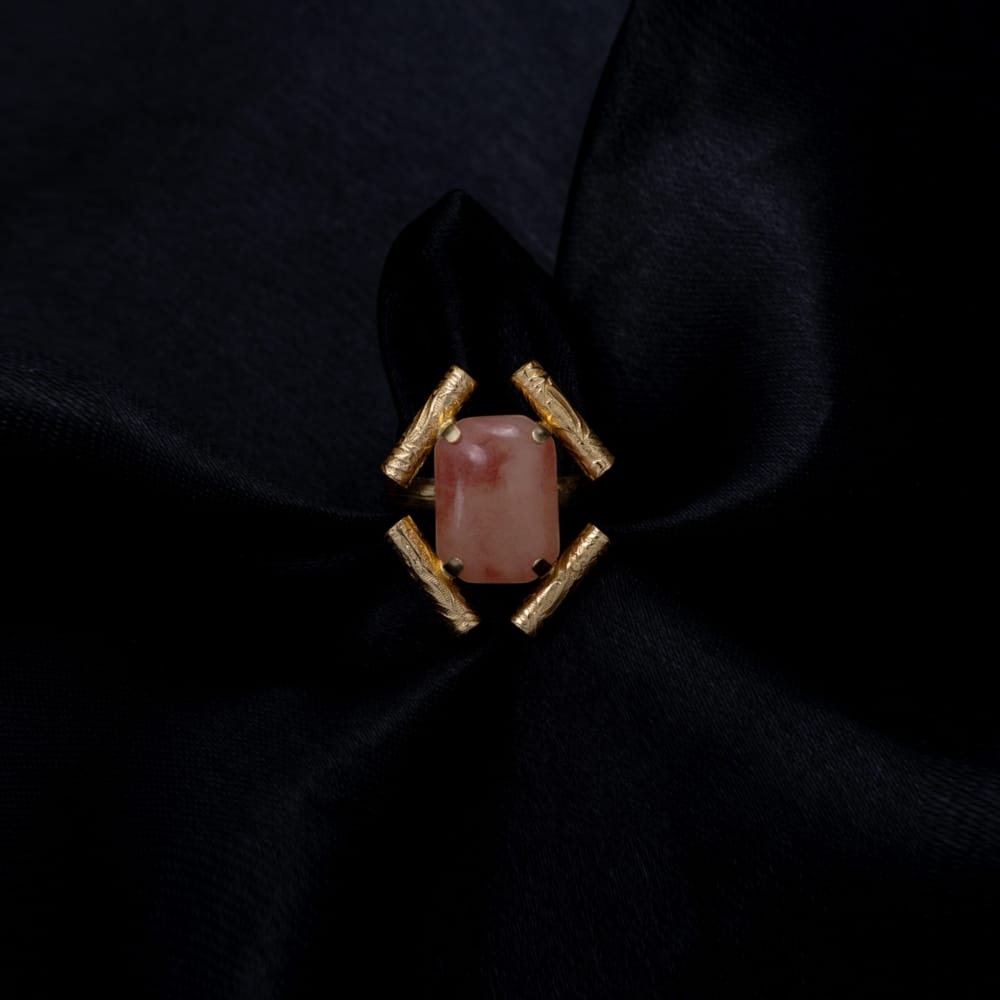 Indowestern Orange Sparkling ring