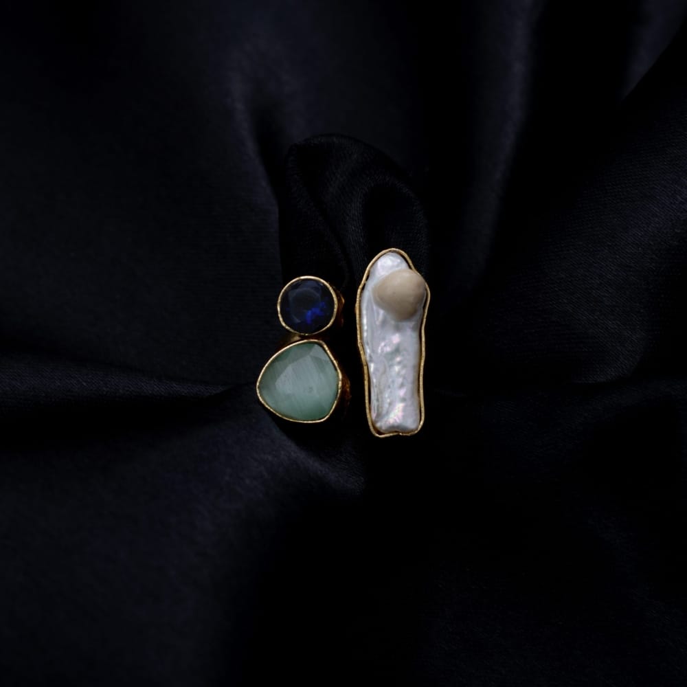 MOP x DUZZY stone finger ring