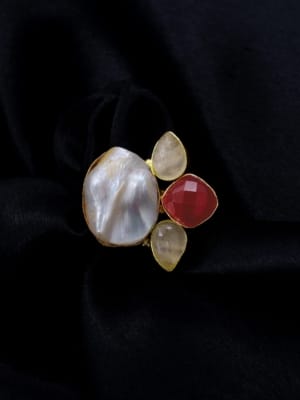 MOP x DUZZY stone finger ring