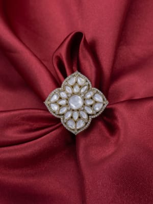 Premium mid size moissanite adjustable finger ring
