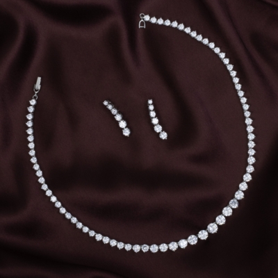 Elegant single line american diamond set