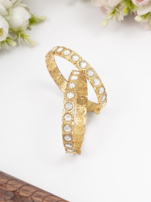 Single line jadau kundan bangle