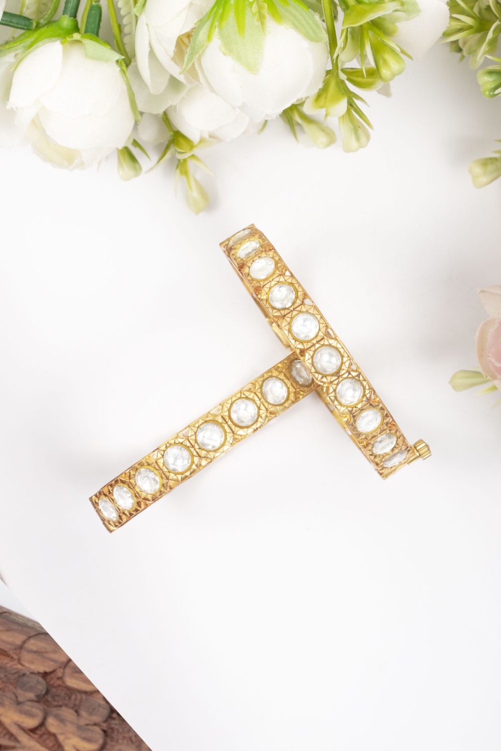 Single line jadau kundan bangle - Image 2