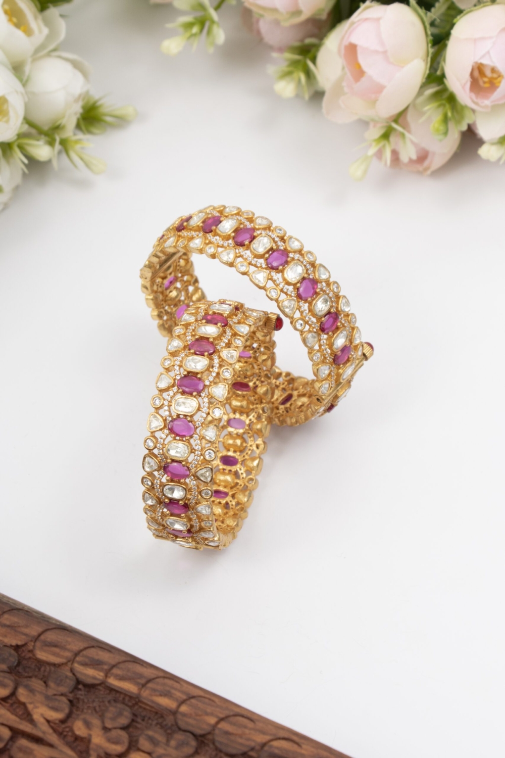 Moissanite heritage bangle