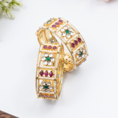 Majestic Fusion Kundan Bangle