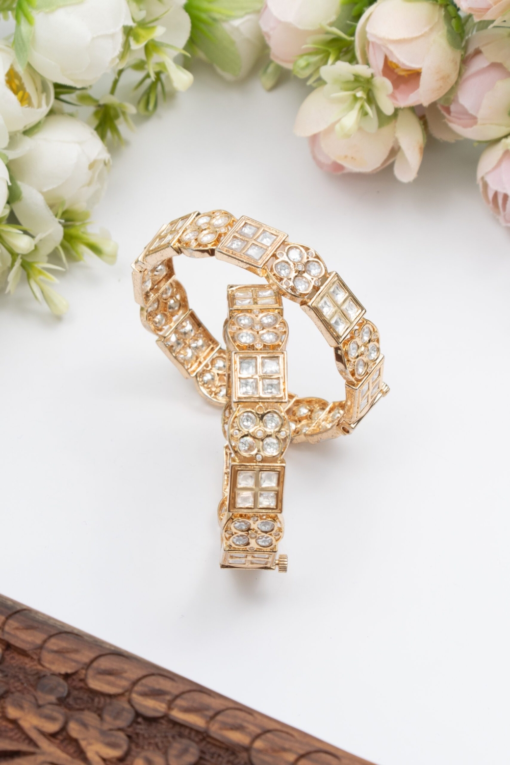 Verdant Desire Kundan Bangle