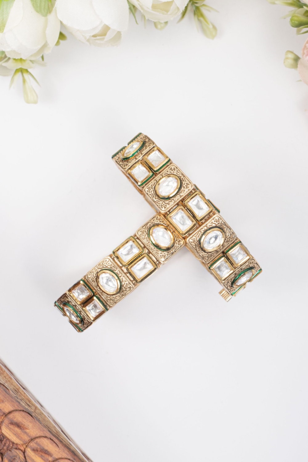 Uncut kundan bangle - Image 2
