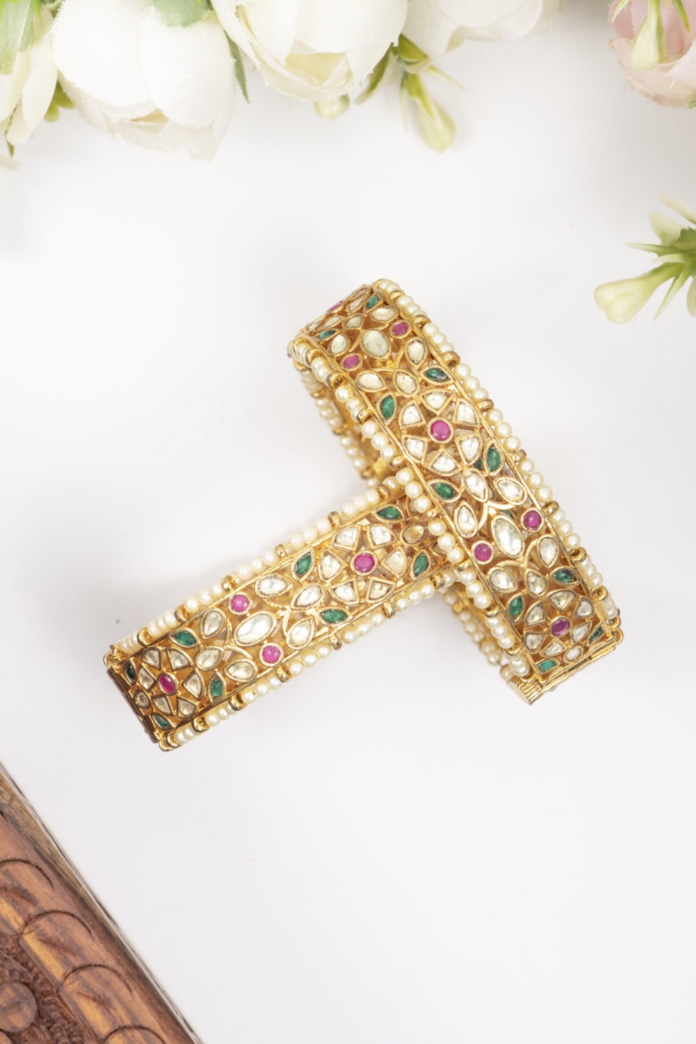 Evergreen pachi kundan bangle - Image 2