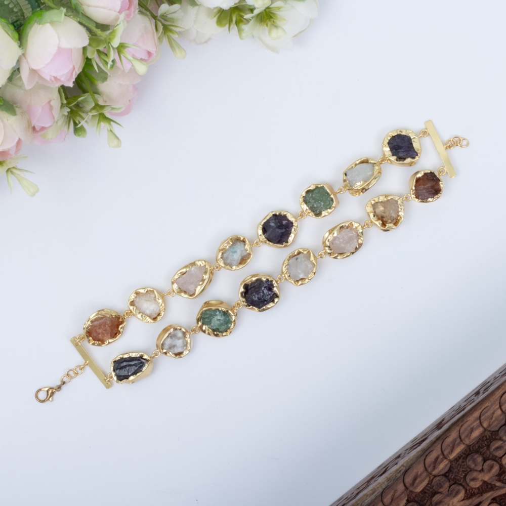 Duzzi multi stones two layer Bracelet