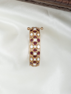 Sculpted Kundan Kada