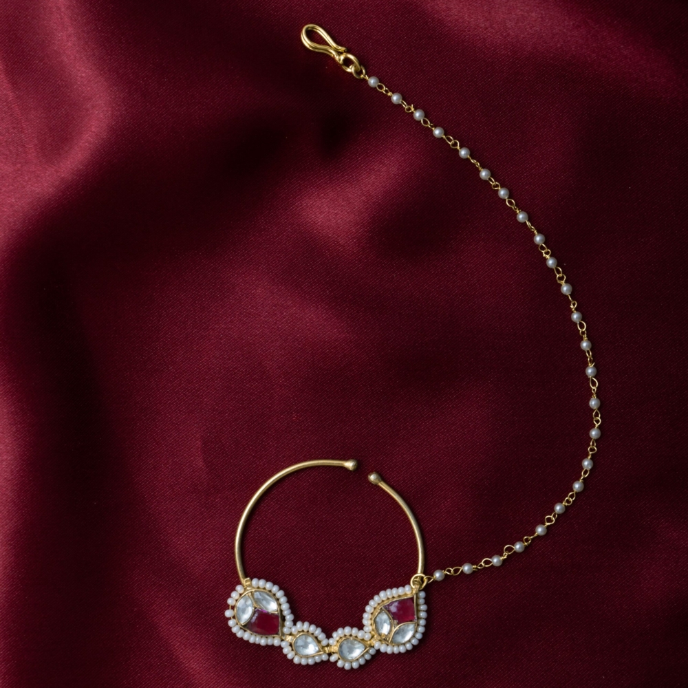 Meadow Pearl Kundan Nath