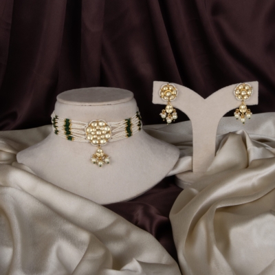 Divine Kundan Dollar Pearl Set