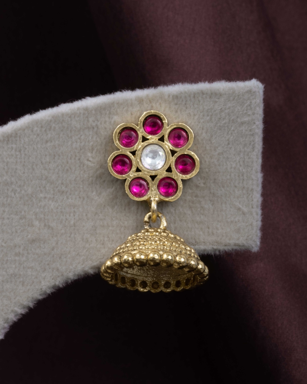 Kundan Floral Jhumkas