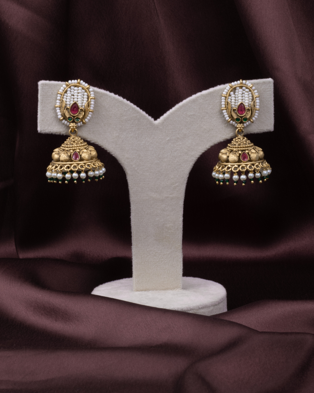 Polki Mini Jhumkas - Image 2